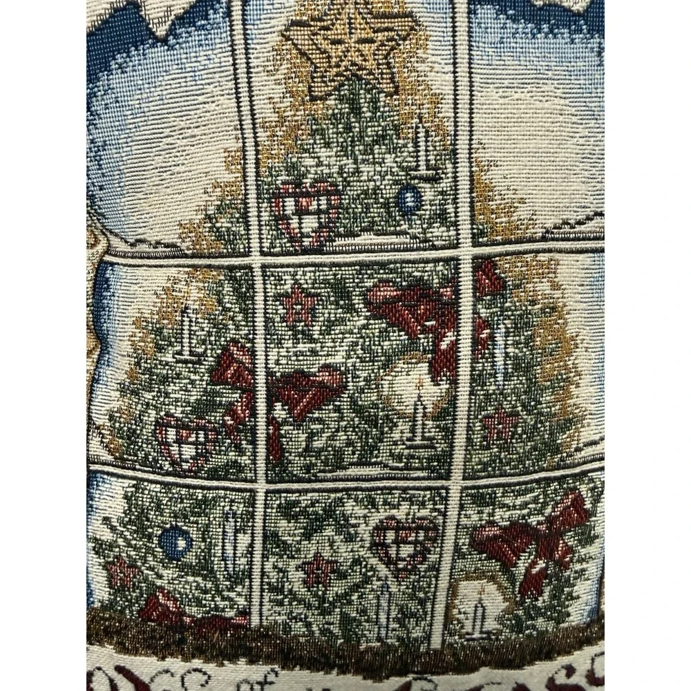 J. DeCristoforo Joys of the Season Christmas Tapestry Couch Decor Pillow 11.5x16